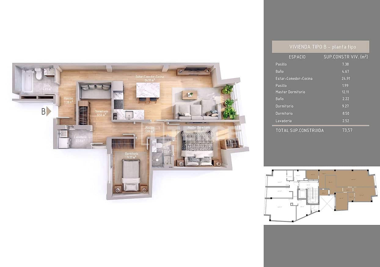 3 sovrum Lägenhet till salu i La Villajoyosa / Vila Joiosa med pool - 377 000 € (Ref: 10106607)