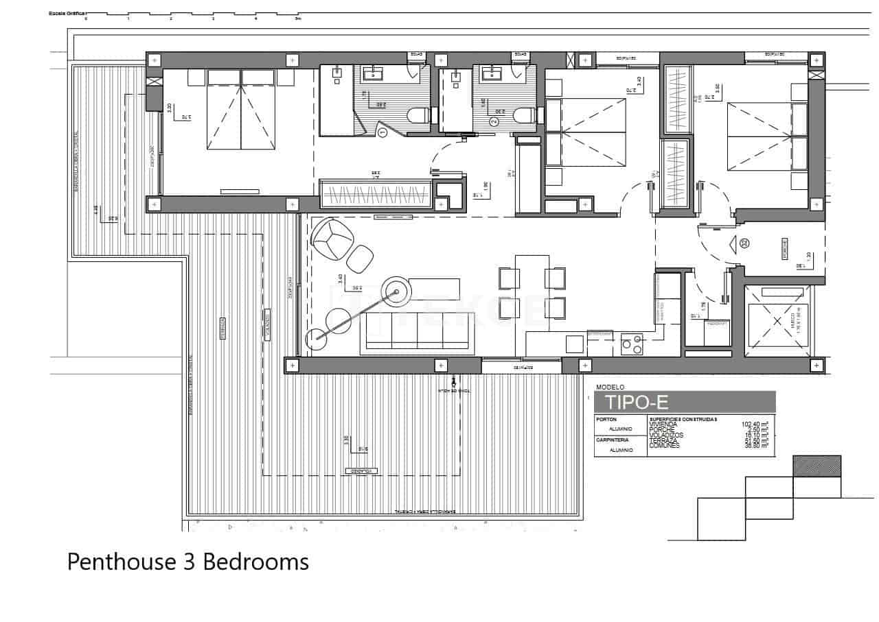 3 slaapkamer Flat te koop in Benitachell / Benitatxell met zwembad - € 687.000 (Ref: 10115402)