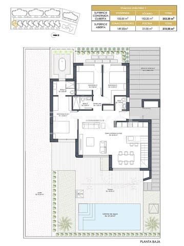 3 soveværelse Villa til salg i Los Alcázares med swimmingpool - € 599.000 (Ref: 10165948)