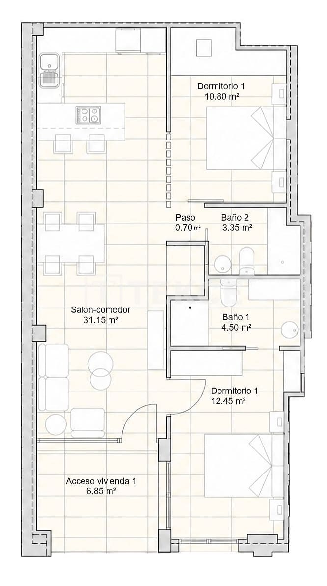 1 slaapkamer Flat te koop in Santiago de la Ribera - € 179.000 (Ref: 10186245)