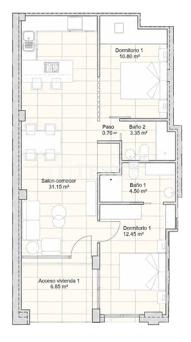 Piso de 2 habitaciones en Santiago de la Ribera en venta - 239.000 € (Ref: 10186246)