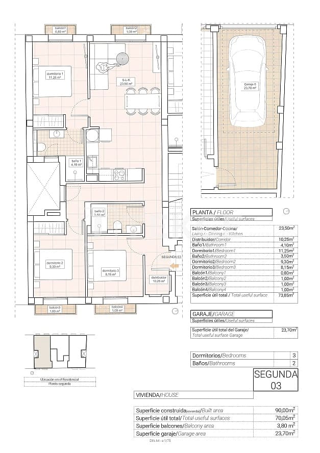 3 bedroom Flat for sale in Hondon de las Nieves - € 250,000 (Ref: 8964559)