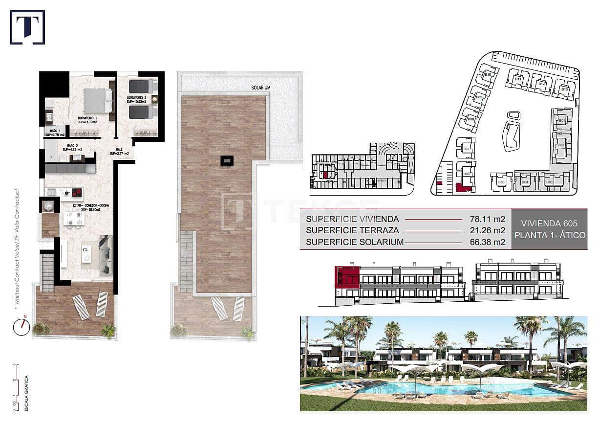 2 sovrum Lägenhet till salu i Ciudad Quesada med pool - 279 000 € (Ref: 8964632)