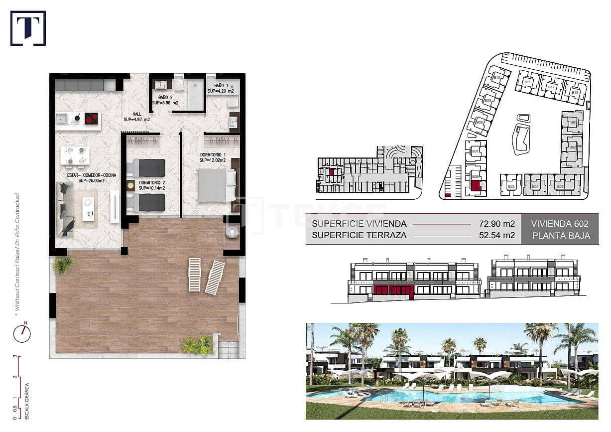 2 sovrum Lägenhet till salu i Ciudad Quesada med pool - 279 000 € (Ref: 8964632)