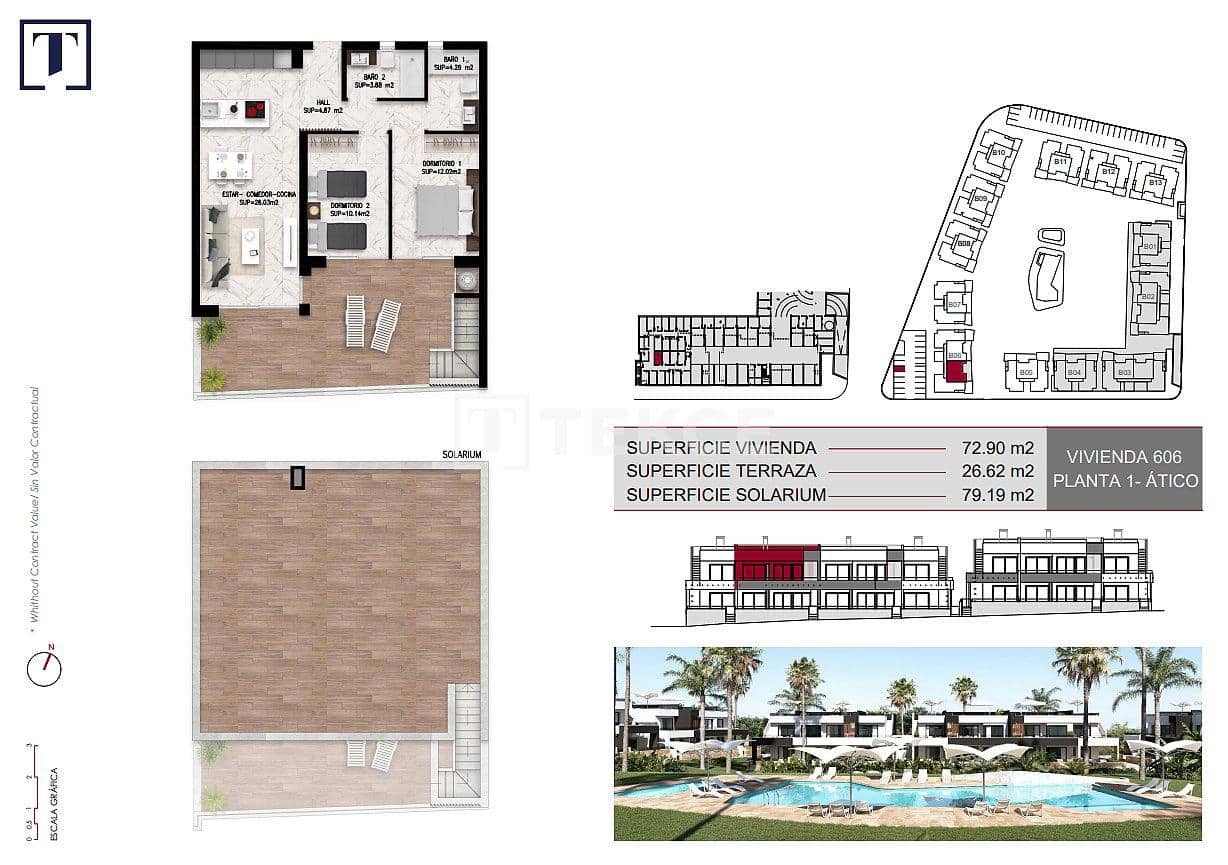2 sovrum Lägenhet till salu i Ciudad Quesada med pool - 279 000 € (Ref: 8964632)