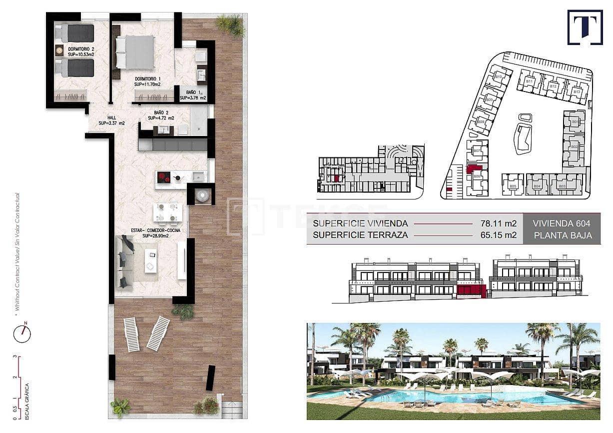 2 sypialnia Mieszkanie na sprzedaż w Ciudad Quesada z basenem - 294 000 € (Ref: 8964633)