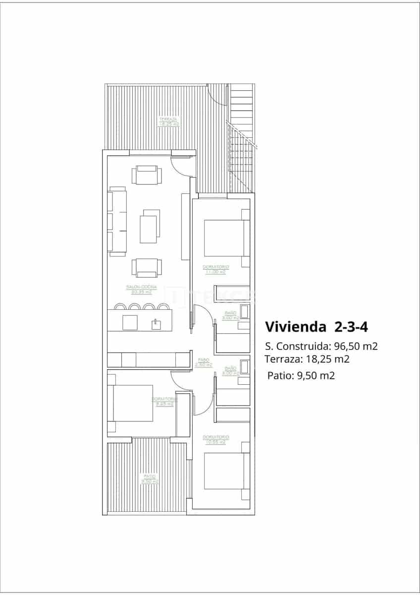 3 sypialnia Mieszkanie na sprzedaż w San Pedro del Pinatar z basenem - 300 000 € (Ref: 8964673)