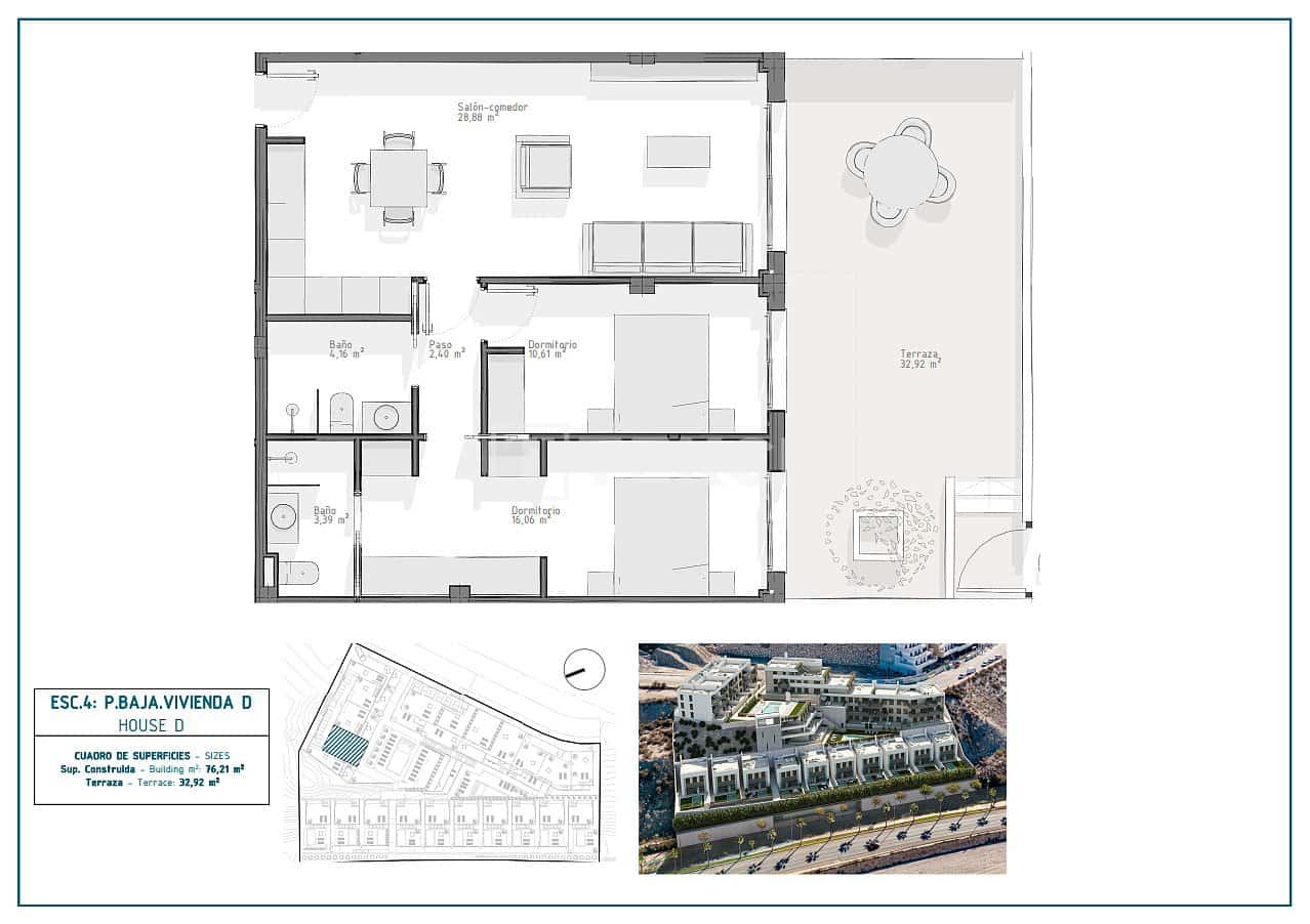 2 slaapkamer Flat te koop in Aguilas met zwembad - € 267.000 (Ref: 8964703)