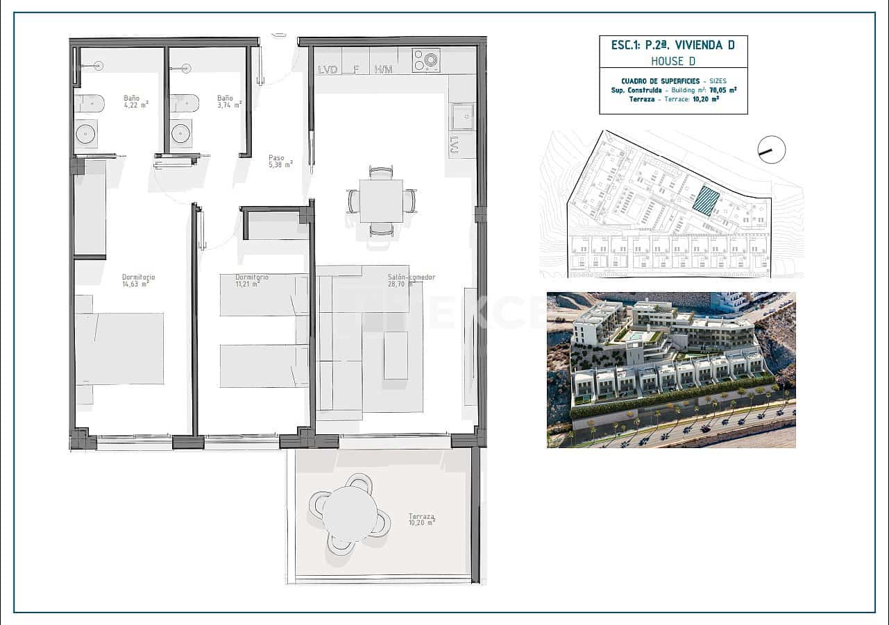 2 slaapkamer Flat te koop in Aguilas met zwembad - € 267.000 (Ref: 8964703)