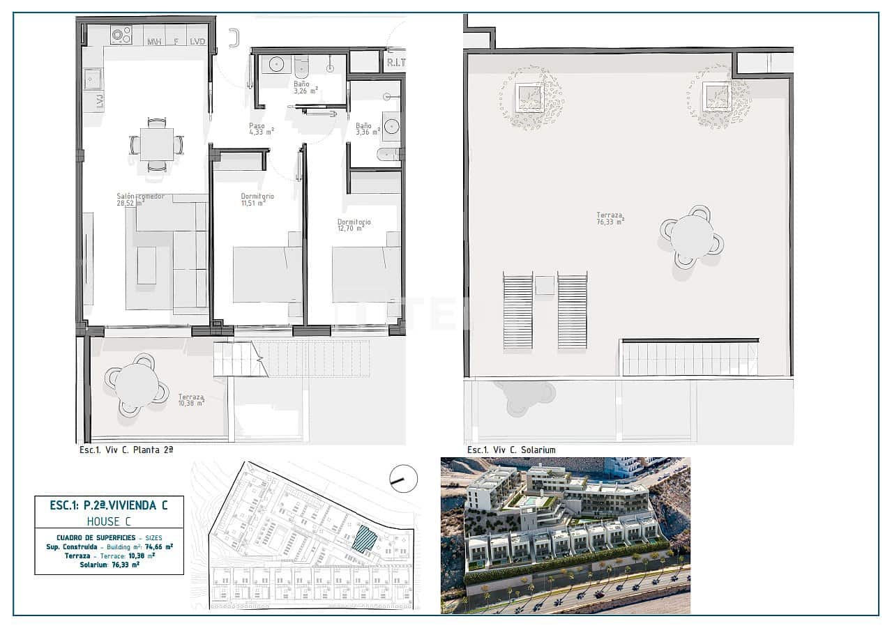 2 slaapkamer Flat te koop in Aguilas met zwembad - € 267.000 (Ref: 8964703)