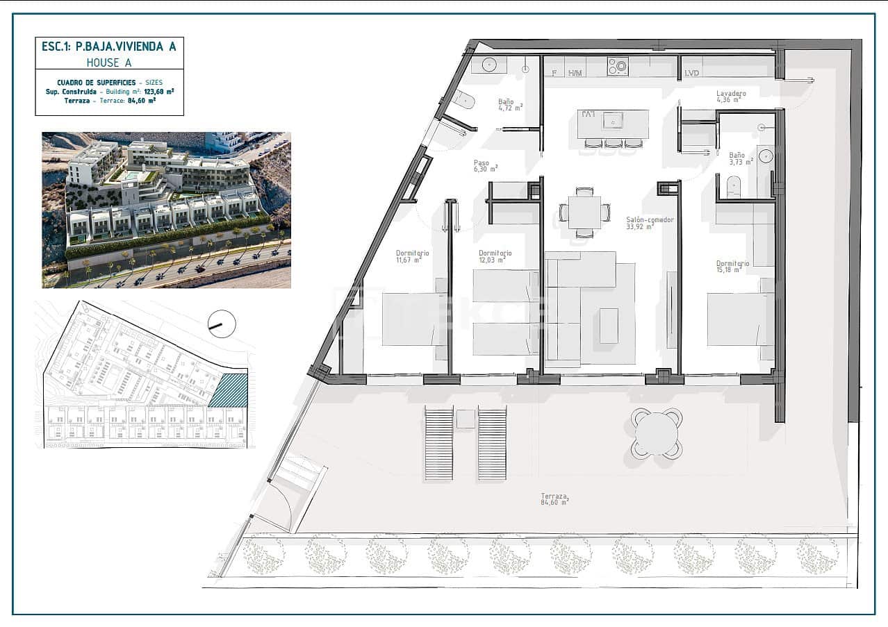 3 sypialnia Mieszkanie na sprzedaż w Aguilas z basenem - 288 000 € (Ref: 8964704)