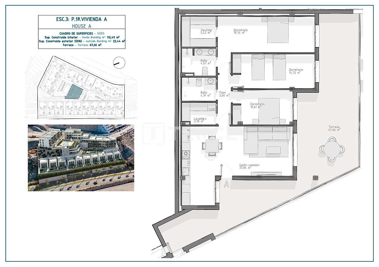 3 slaapkamer Flat te koop in Aguilas met zwembad - € 233.000 (Ref: 8964705)