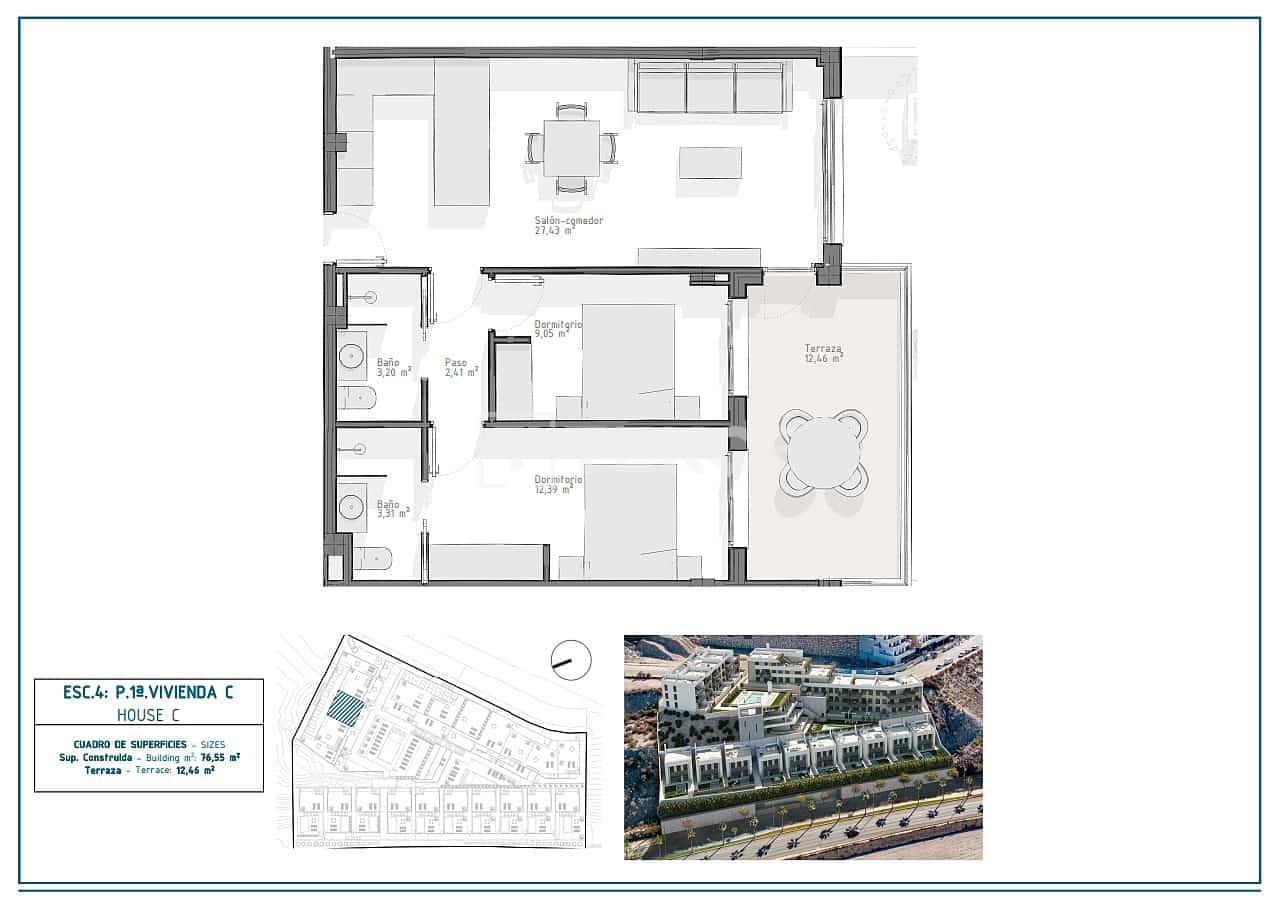 3 slaapkamer Flat te koop in Aguilas met zwembad - € 233.000 (Ref: 8964705)