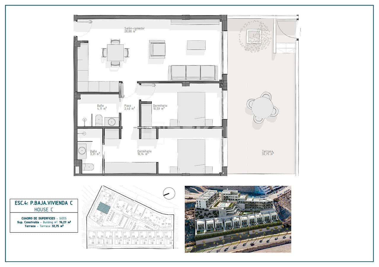 3 slaapkamer Flat te koop in Aguilas met zwembad - € 233.000 (Ref: 8964705)