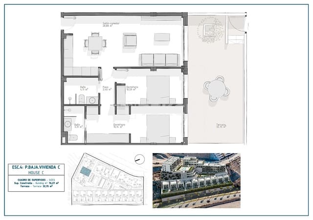 3 slaapkamer Flat te koop in Aguilas met zwembad - € 233.000 (Ref: 8964705)