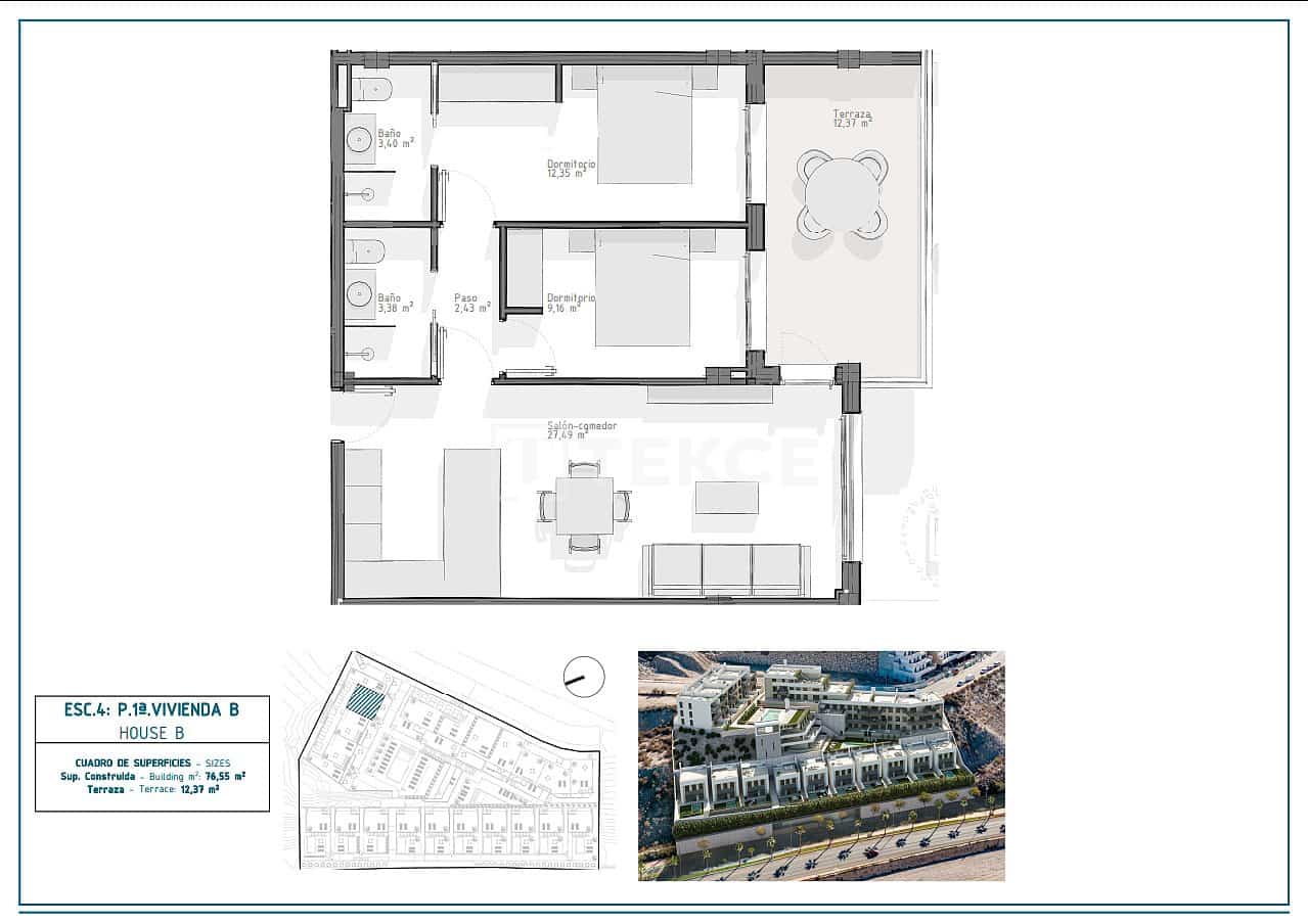 3 slaapkamer Flat te koop in Aguilas met zwembad - € 233.000 (Ref: 8964705)