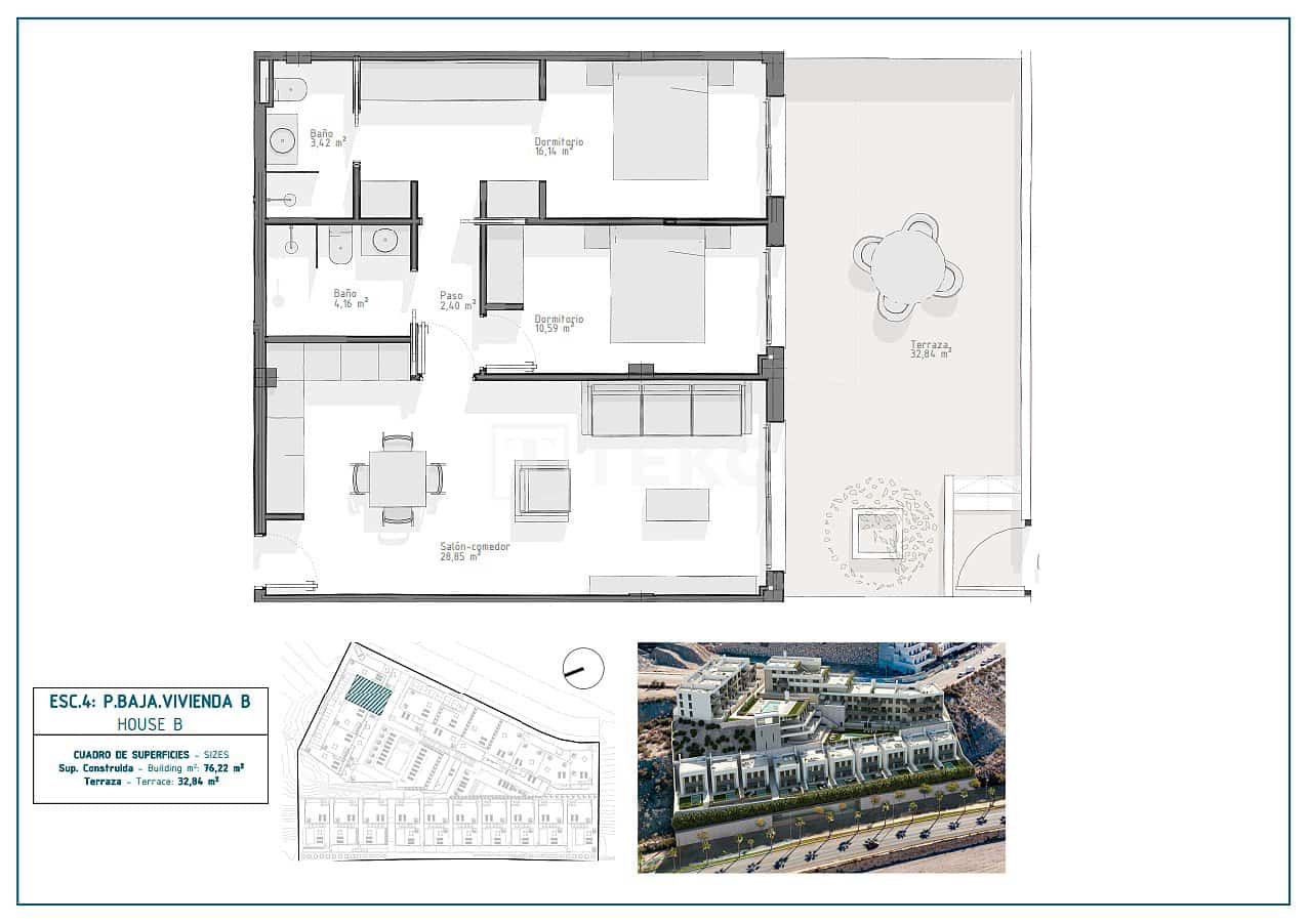 3 slaapkamer Flat te koop in Aguilas met zwembad - € 233.000 (Ref: 8964705)