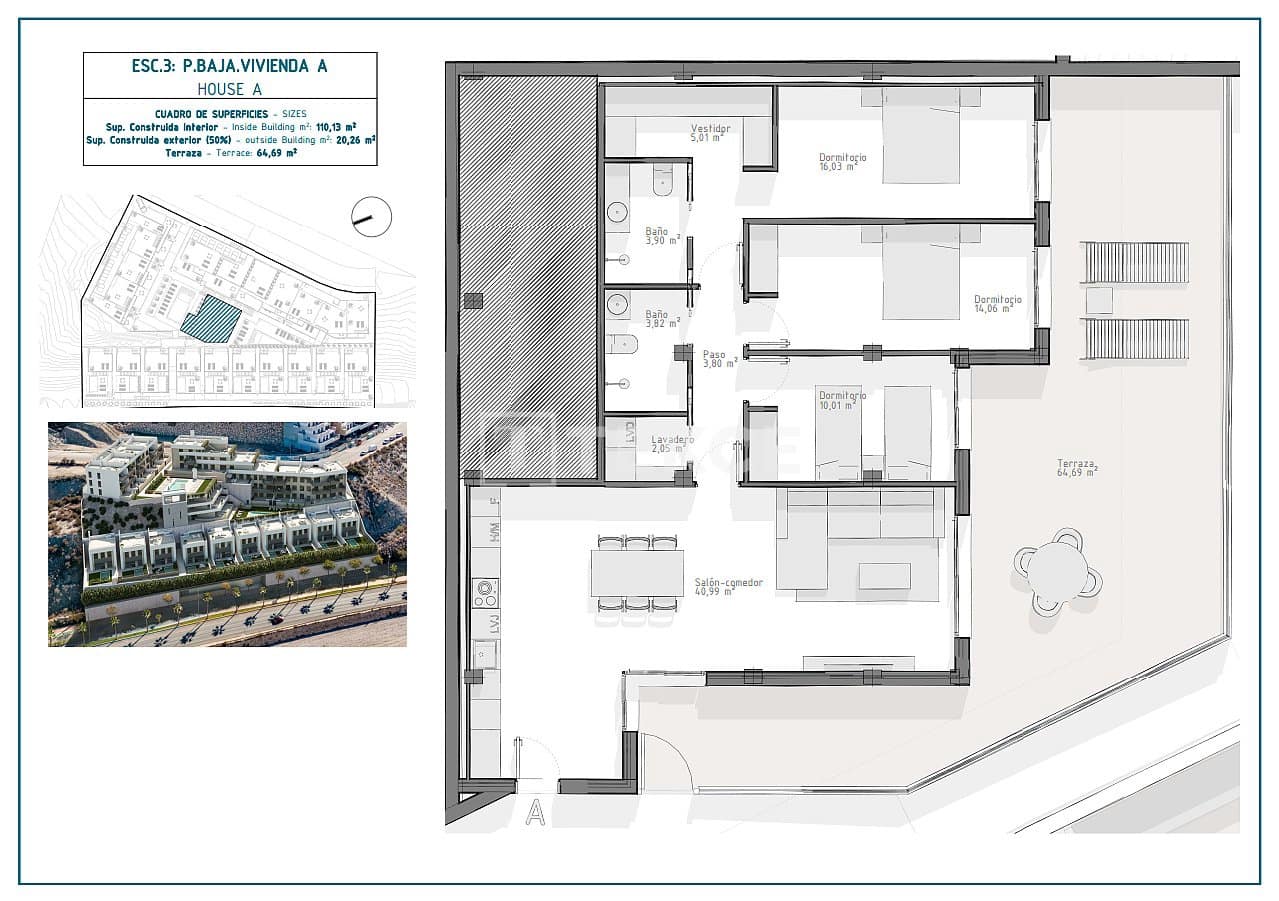 3 slaapkamer Flat te koop in Aguilas met zwembad - € 233.000 (Ref: 8964705)