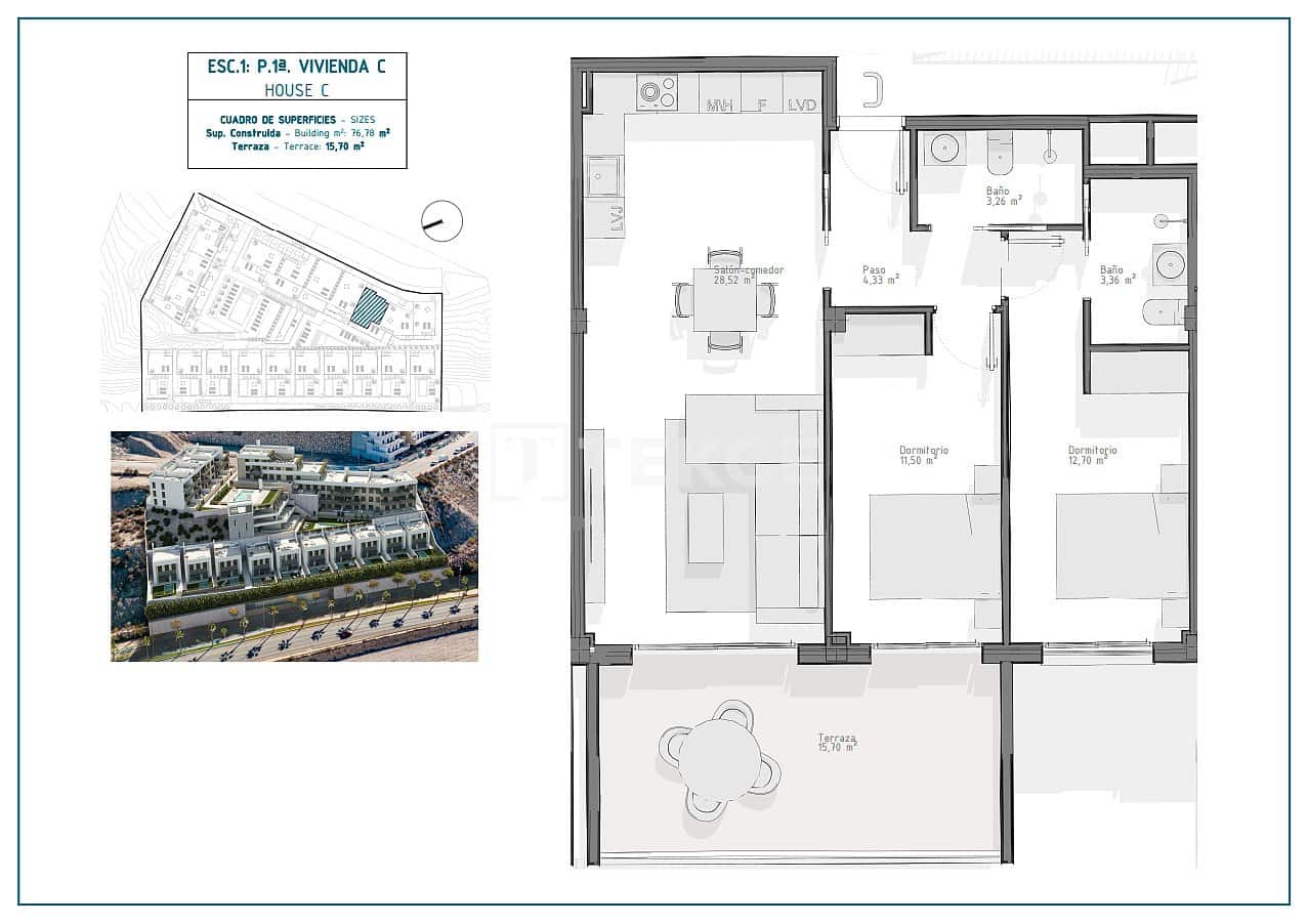 3 slaapkamer Flat te koop in Aguilas met zwembad - € 233.000 (Ref: 8964705)