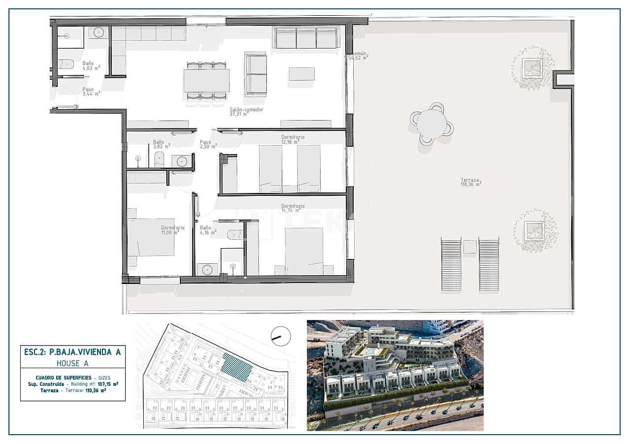 3 slaapkamer Flat te koop in Aguilas met zwembad - € 233.000 (Ref: 8964705)