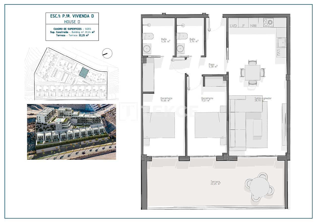 3 slaapkamer Flat te koop in Aguilas met zwembad - € 233.000 (Ref: 8964705)