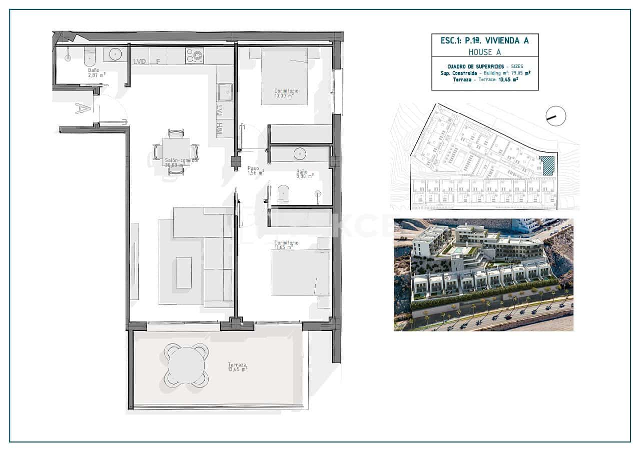 3 slaapkamer Flat te koop in Aguilas met zwembad - € 233.000 (Ref: 8964705)