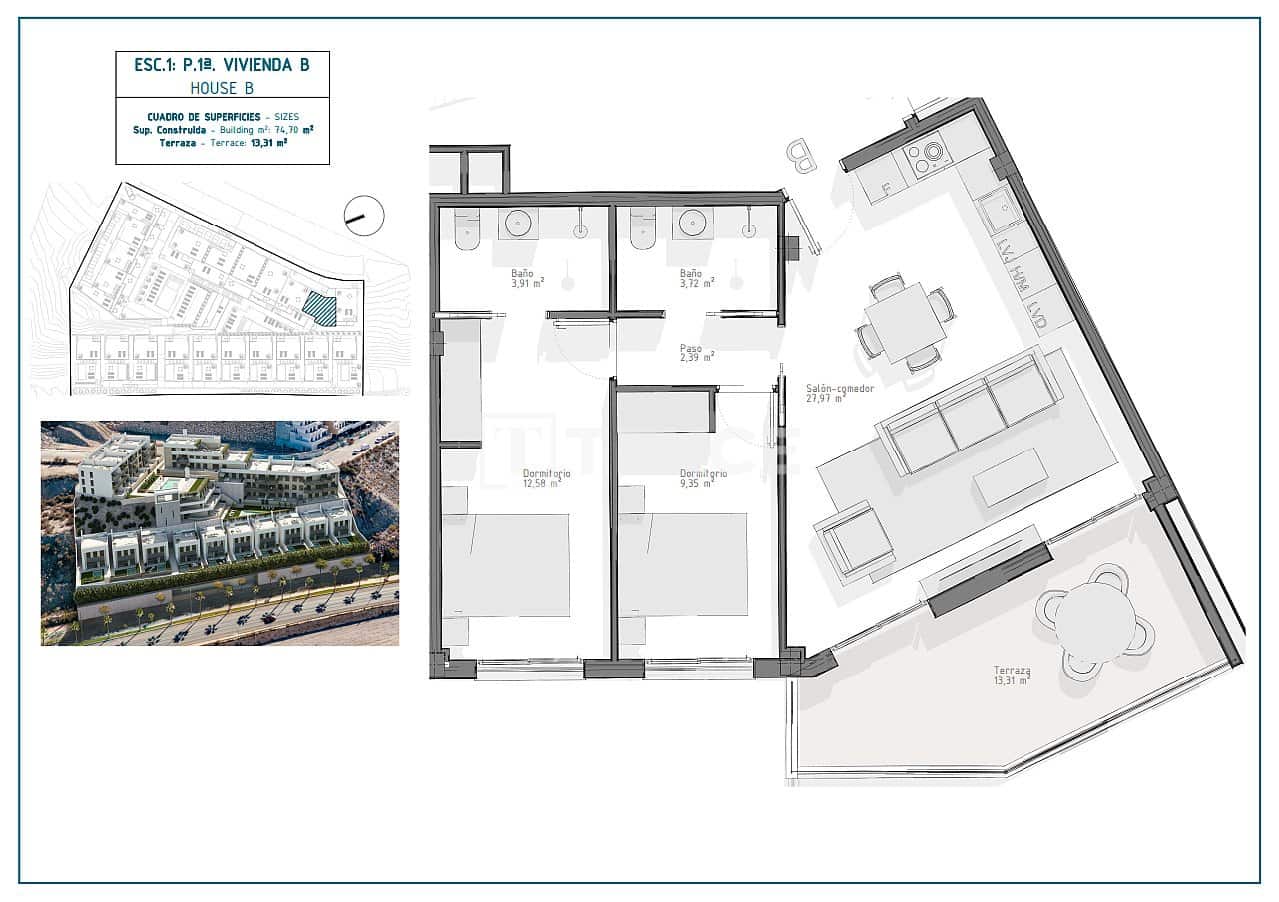 3 slaapkamer Flat te koop in Aguilas met zwembad - € 233.000 (Ref: 8964705)