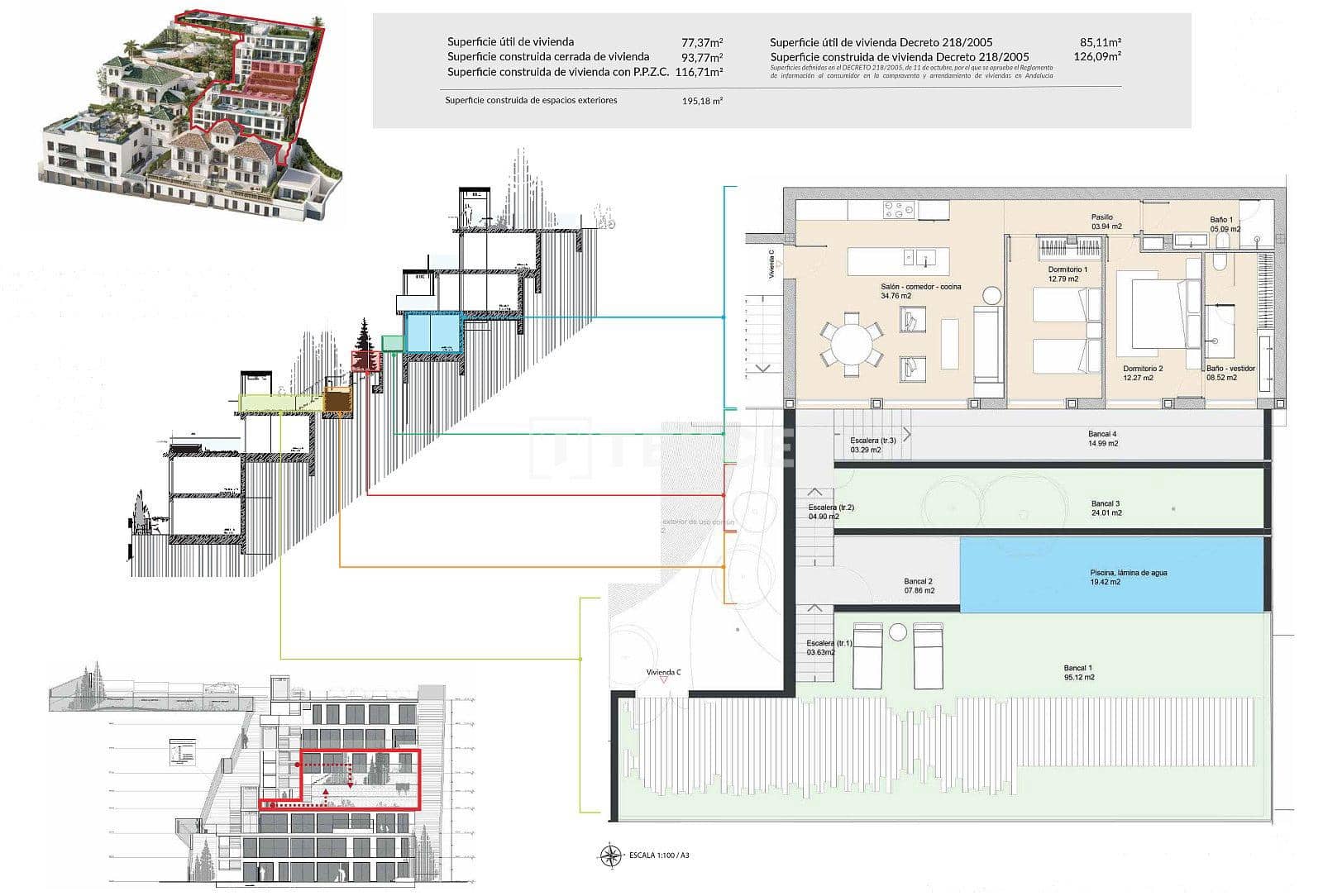 2 slaapkamer Flat te koop in Malaga stad met zwembad - € 1.950.000 (Ref: 8964752)