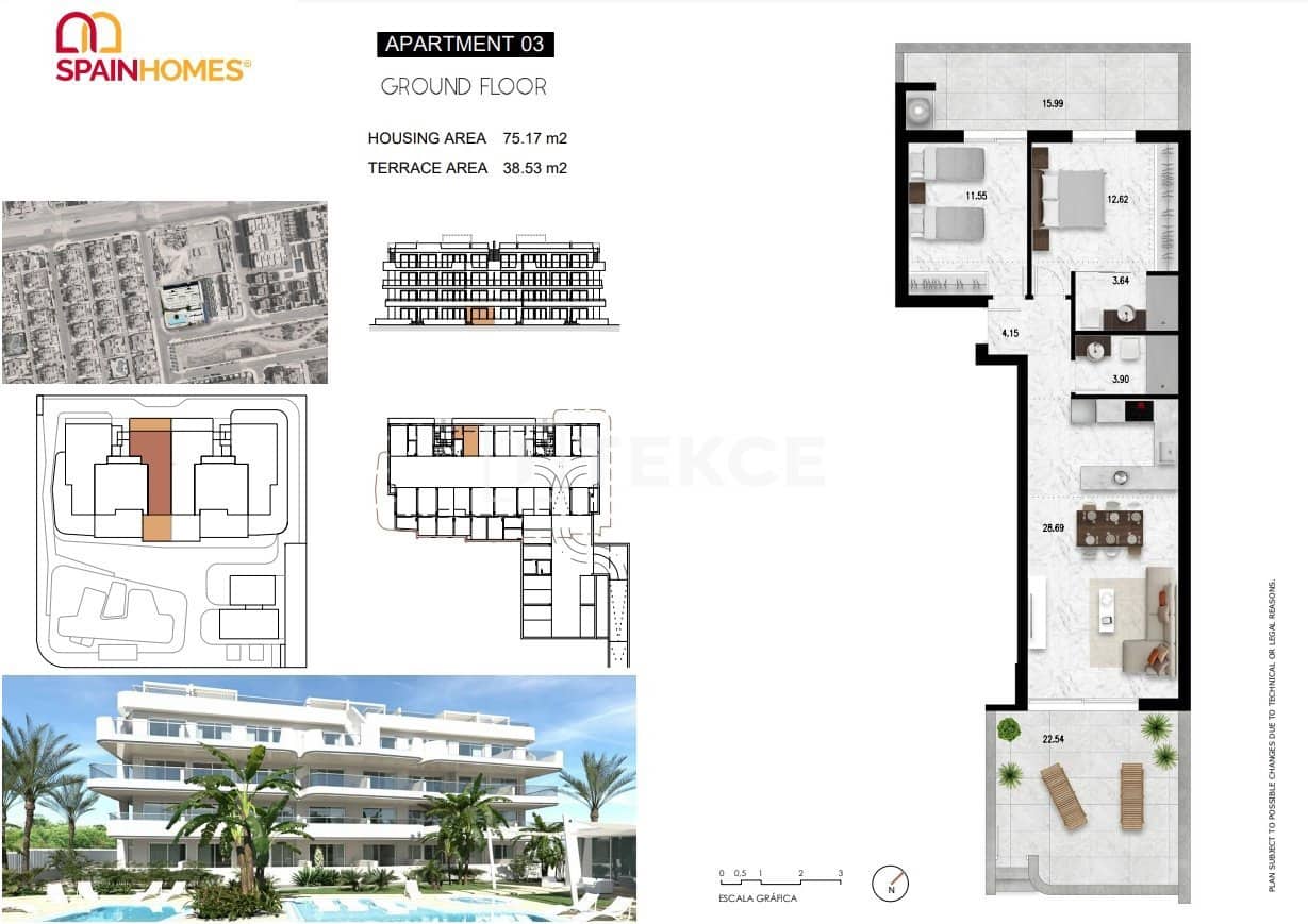 2 sovrum Lägenhet till salu i Cabo Roig med pool - 320 000 € (Ref: 8964762)