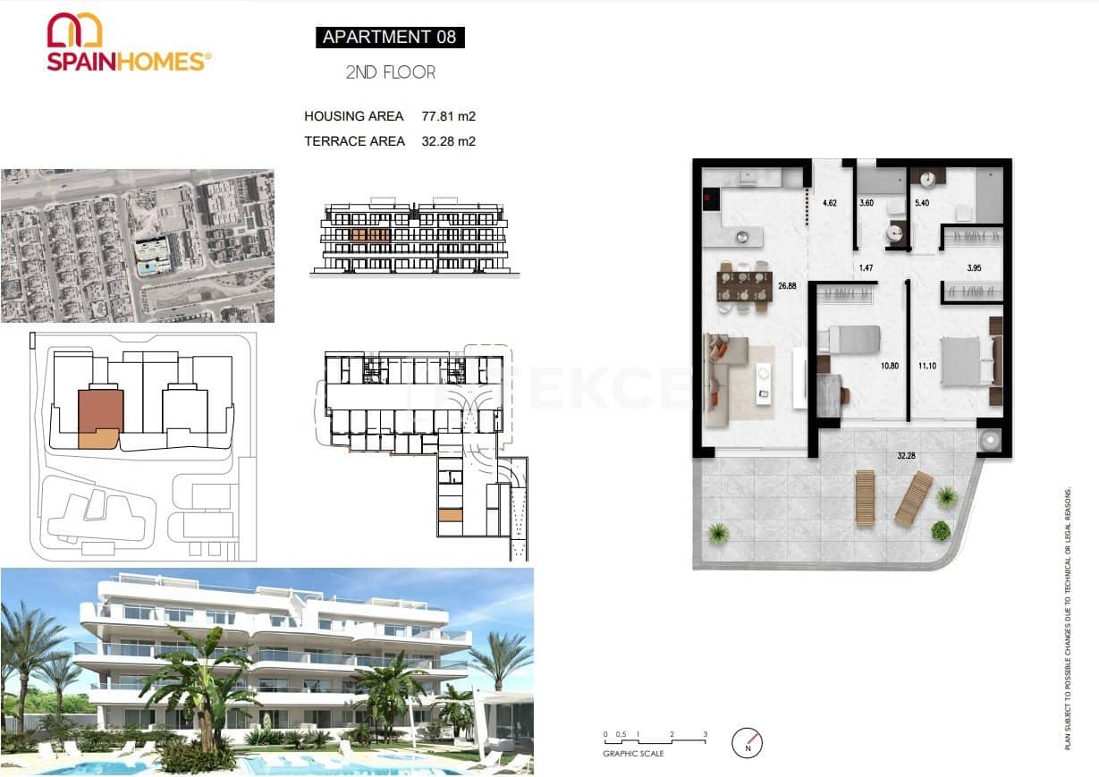 3 slaapkamer Flat te koop in Cabo Roig met zwembad - € 369.000 (Ref: 8964764)