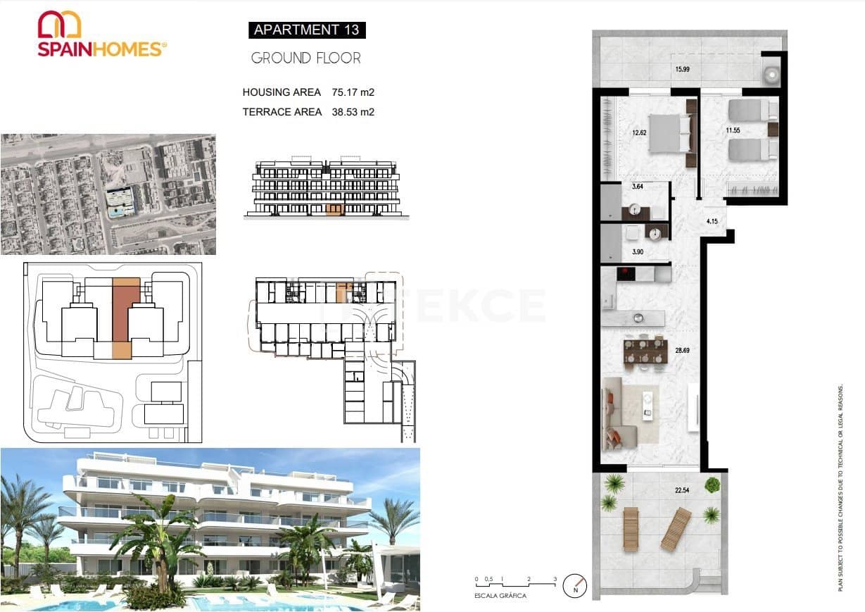 3 slaapkamer Flat te koop in Cabo Roig met zwembad - € 369.000 (Ref: 8964764)
