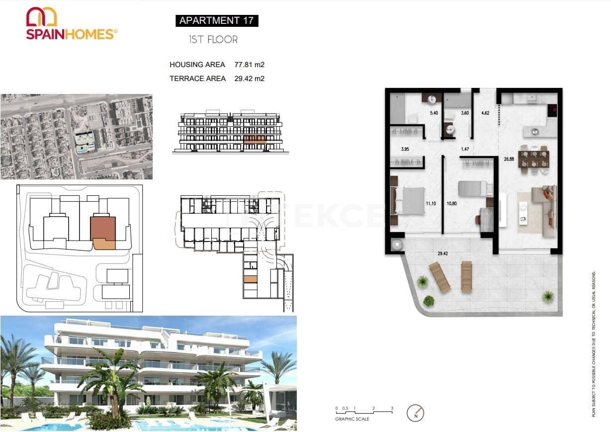 3 slaapkamer Flat te koop in Cabo Roig met zwembad - € 369.000 (Ref: 8964764)