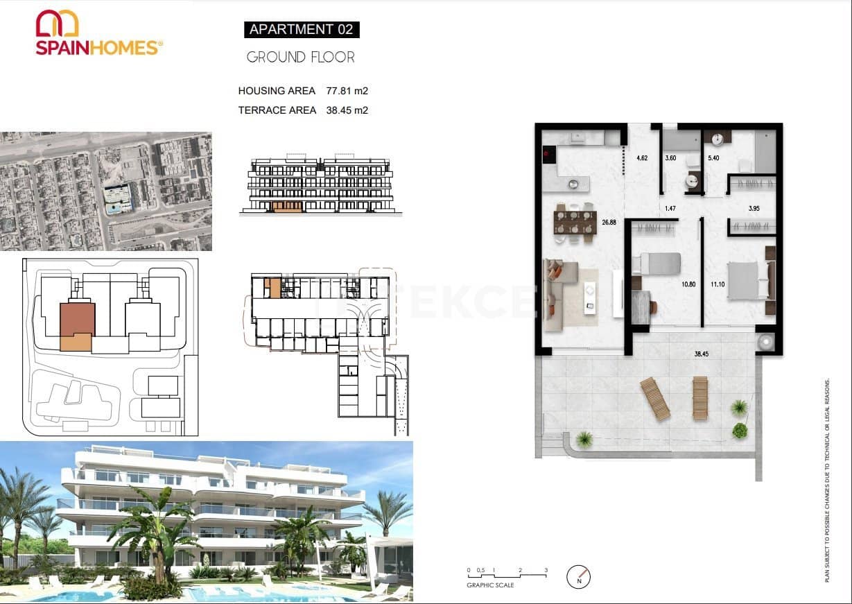 2 sovrum Lägenhet till salu i Cabo Roig med pool - 440 000 € (Ref: 8964765)