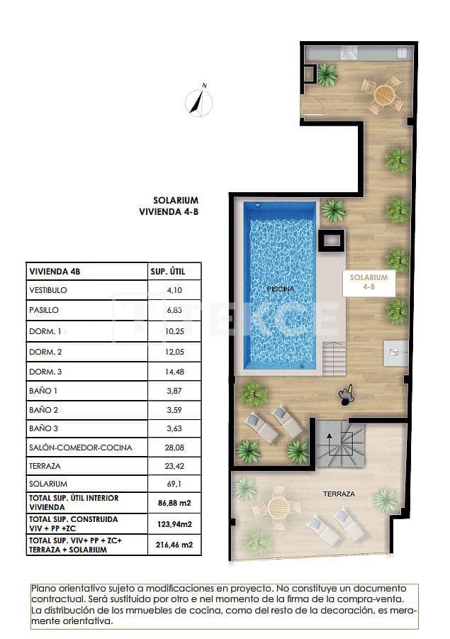 3 sovrum Lägenhet till salu i Torrevieja med pool - 335 000 € (Ref: 8964812)