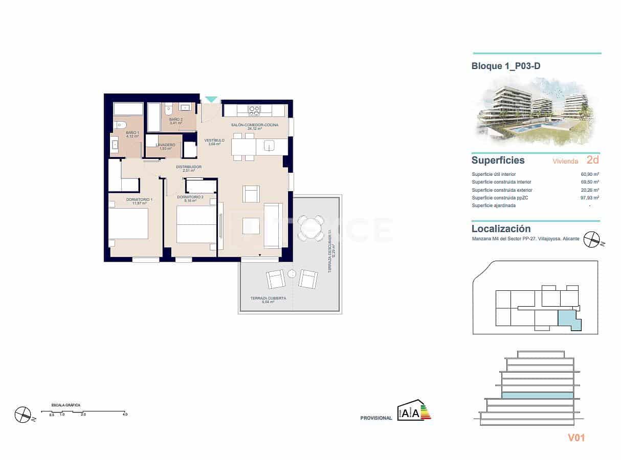 2 bedroom Flat for sale in La Villajoyosa / Vila Joiosa with pool - € 357,000 (Ref: 8964814)