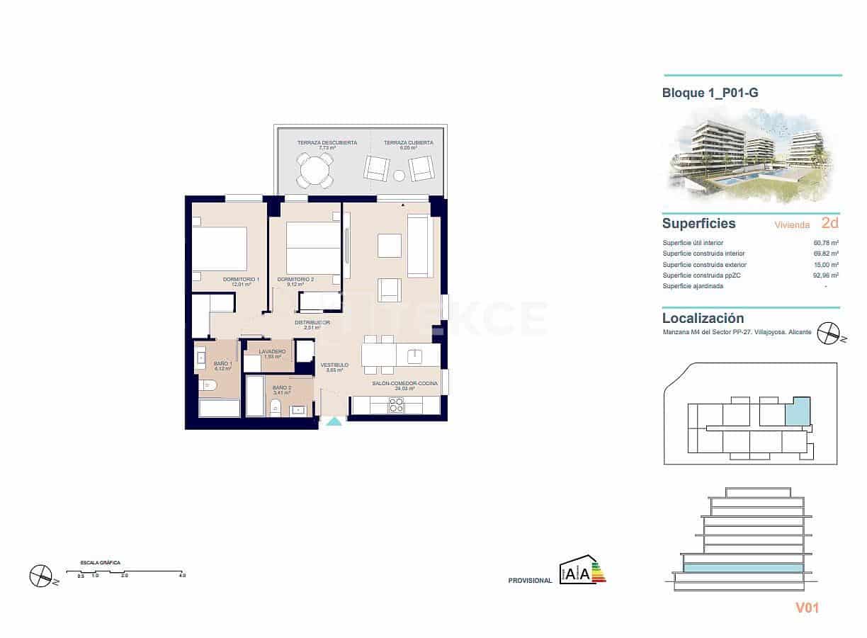 3 bedroom Flat for sale in La Villajoyosa / Vila Joiosa with pool - € 423,000 (Ref: 8964816)
