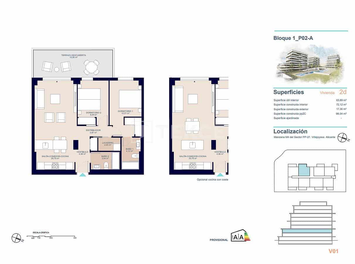 3 Zimmer Wohnung zu verkaufen in La Villajoyosa / Vila Joiosa mit Pool - 485.000 € (Ref: 8964817)