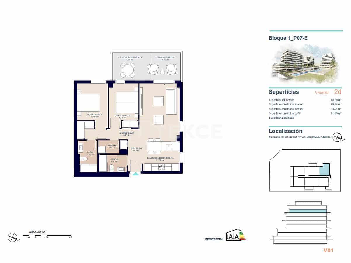3 Zimmer Wohnung zu verkaufen in La Villajoyosa / Vila Joiosa mit Pool - 485.000 € (Ref: 8964817)