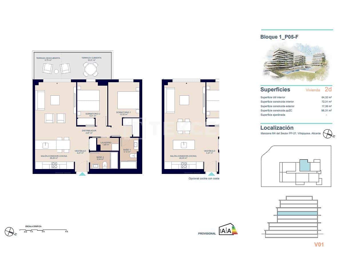3 bedroom Flat for sale in La Villajoyosa / Vila Joiosa with pool - € 635,000 (Ref: 8964818)