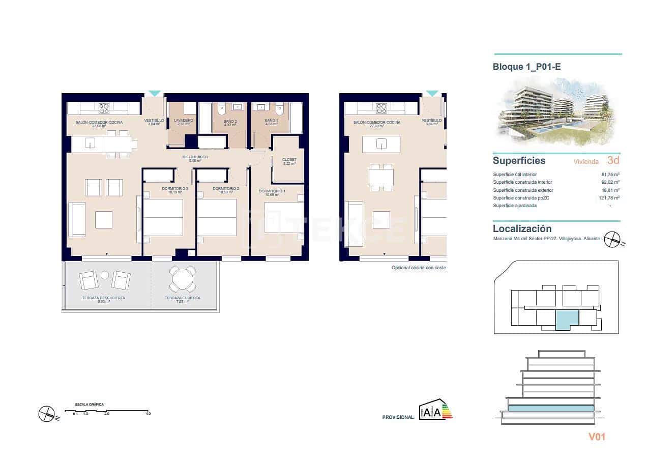 3 bedroom Flat for sale in La Villajoyosa / Vila Joiosa with pool - € 635,000 (Ref: 8964818)