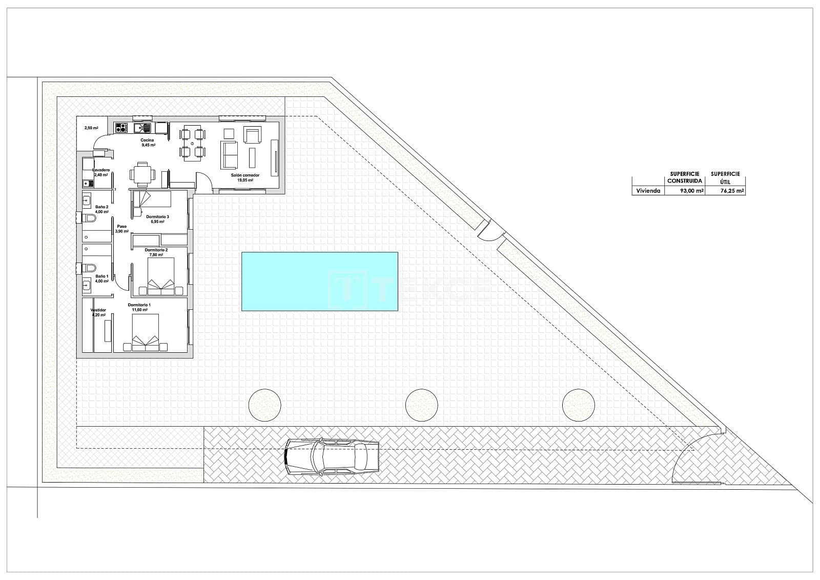 3 bedroom Villa for sale in Mazarron with pool - € 250,000 (Ref: 8964837)
