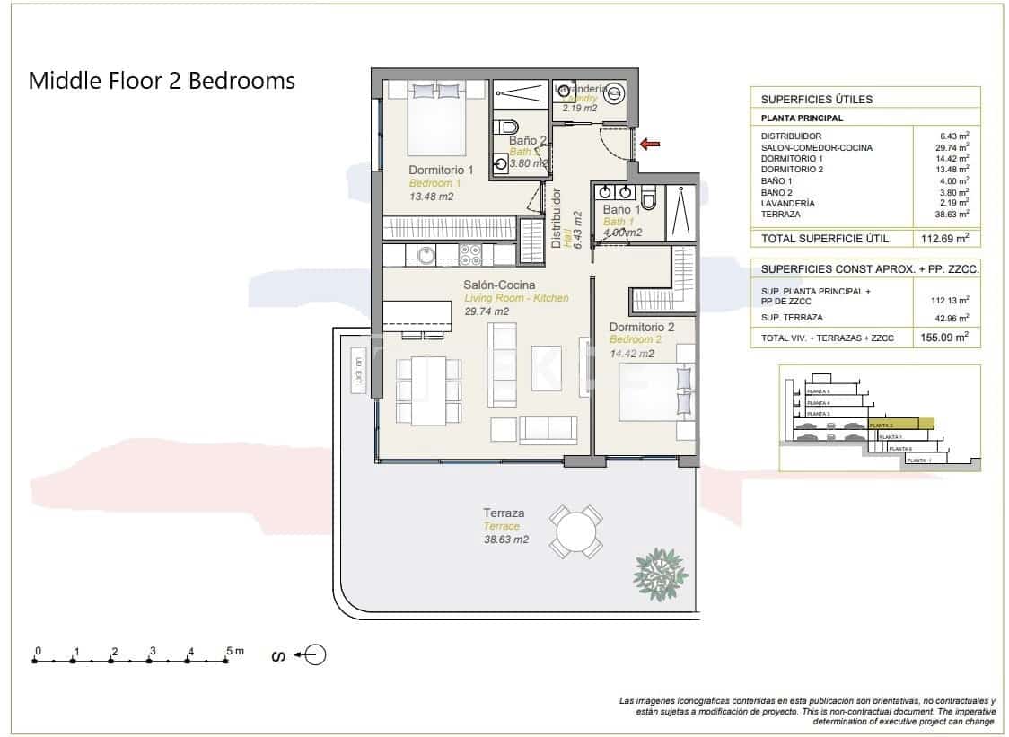 2 soverom Leilighet til salgs i Finestrat med svømmebasseng - € 430 000 (Ref: 8964850)