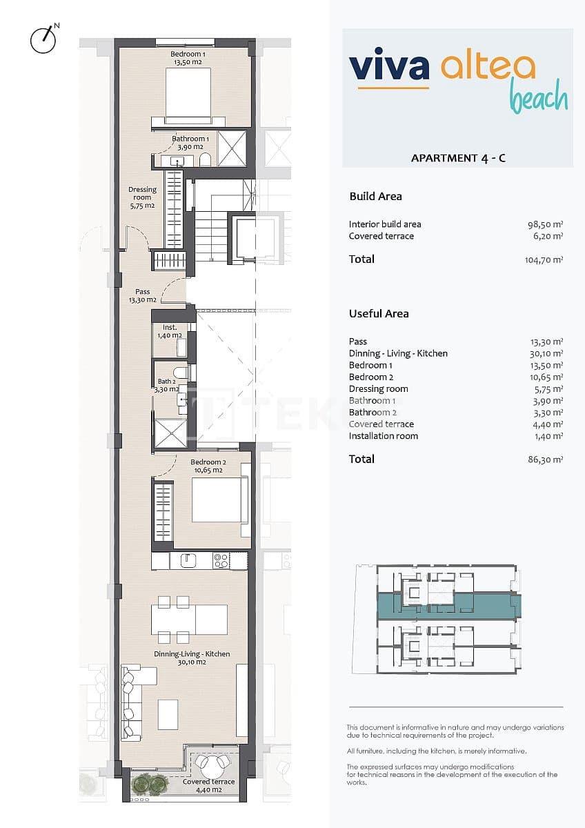1 chambre Appartement à vendre à Altea - 490 000 € (Ref: 8964869)