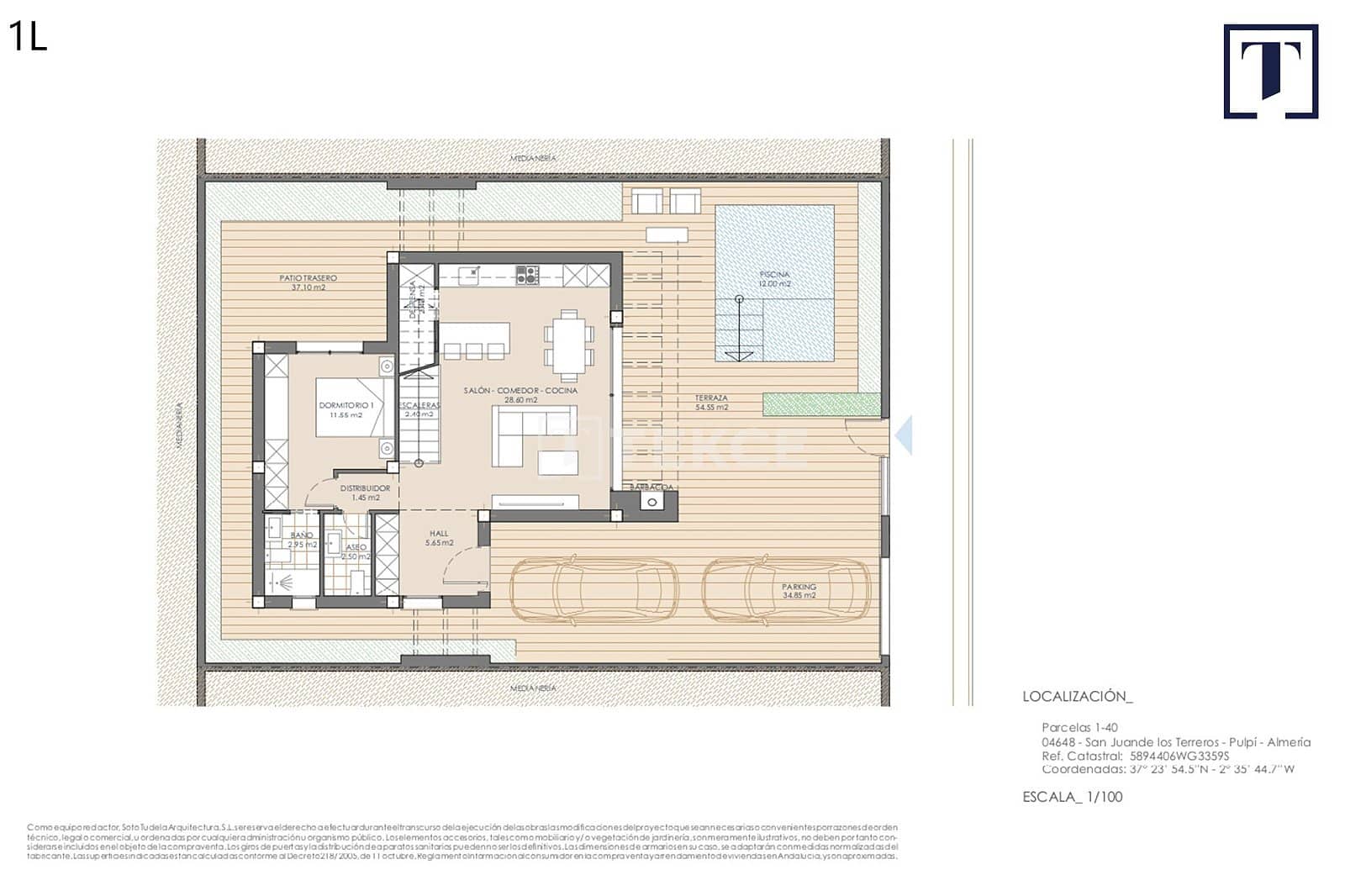 3 quarto Moradia para venda em San Juan de los Terreros com piscina - 380 000 € (Ref: 8964893)