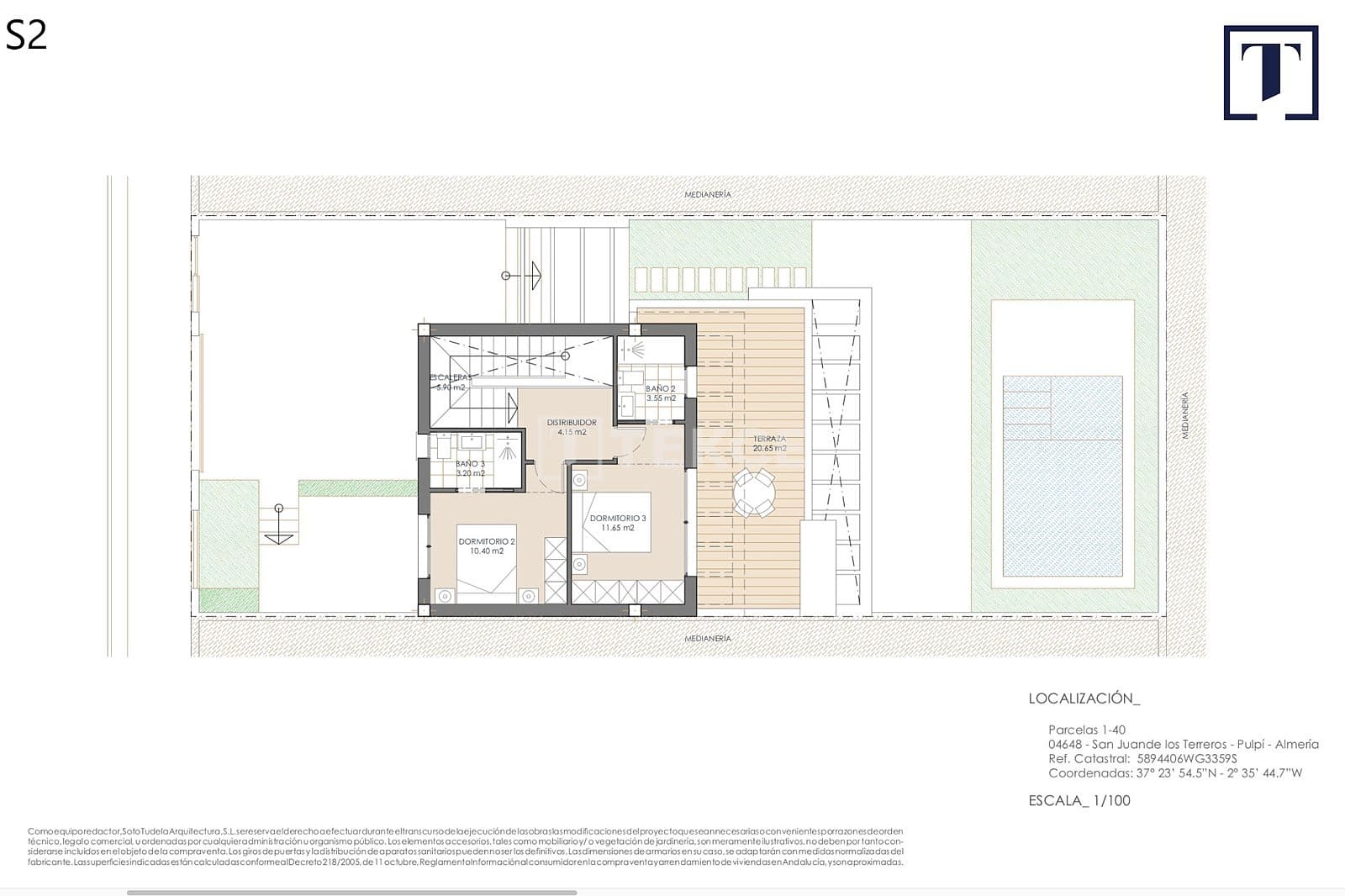 3 quarto Moradia para venda em San Juan de los Terreros com piscina - 380 000 € (Ref: 8964893)