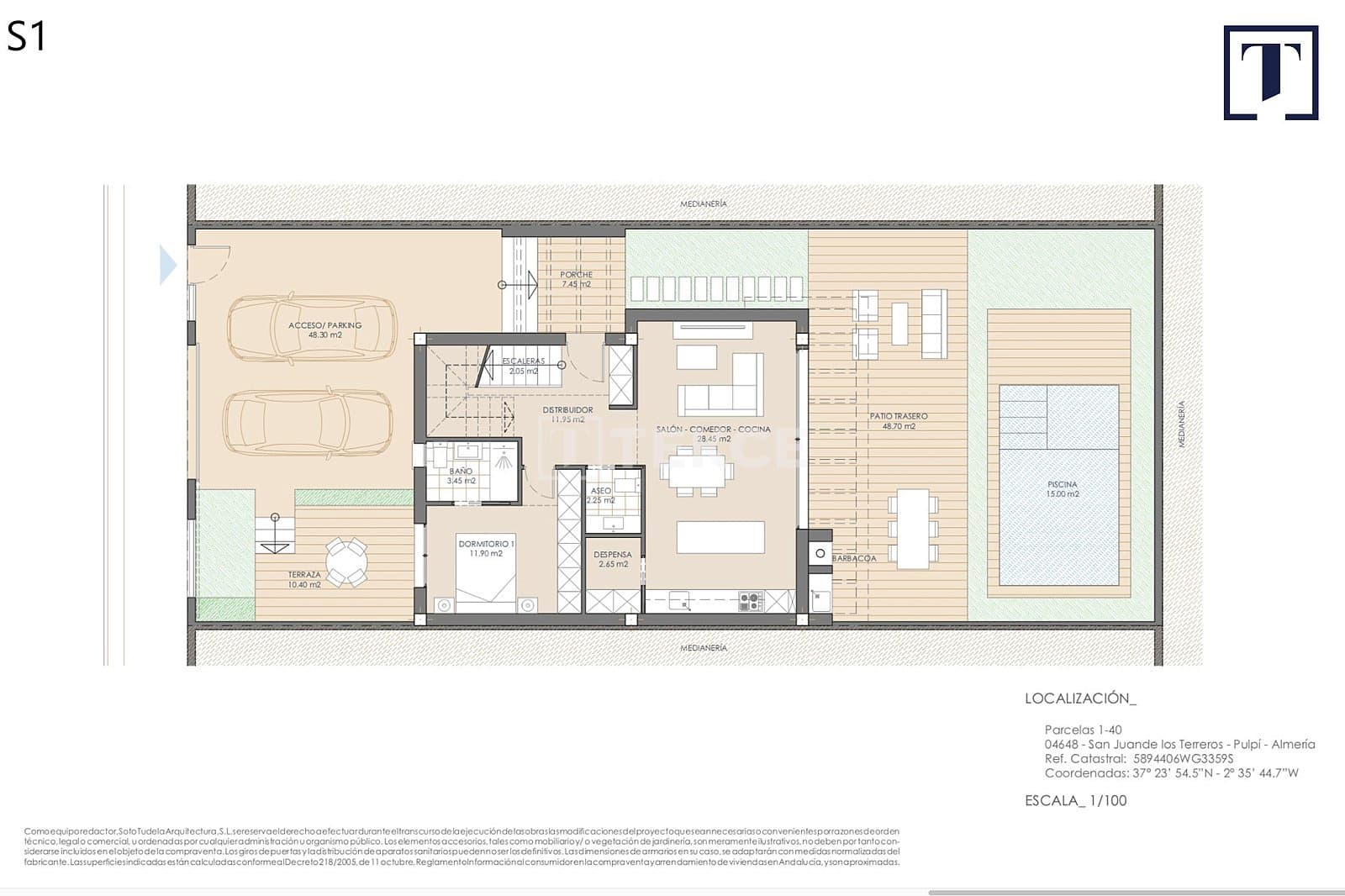 3 quarto Moradia para venda em San Juan de los Terreros com piscina - 380 000 € (Ref: 8964893)