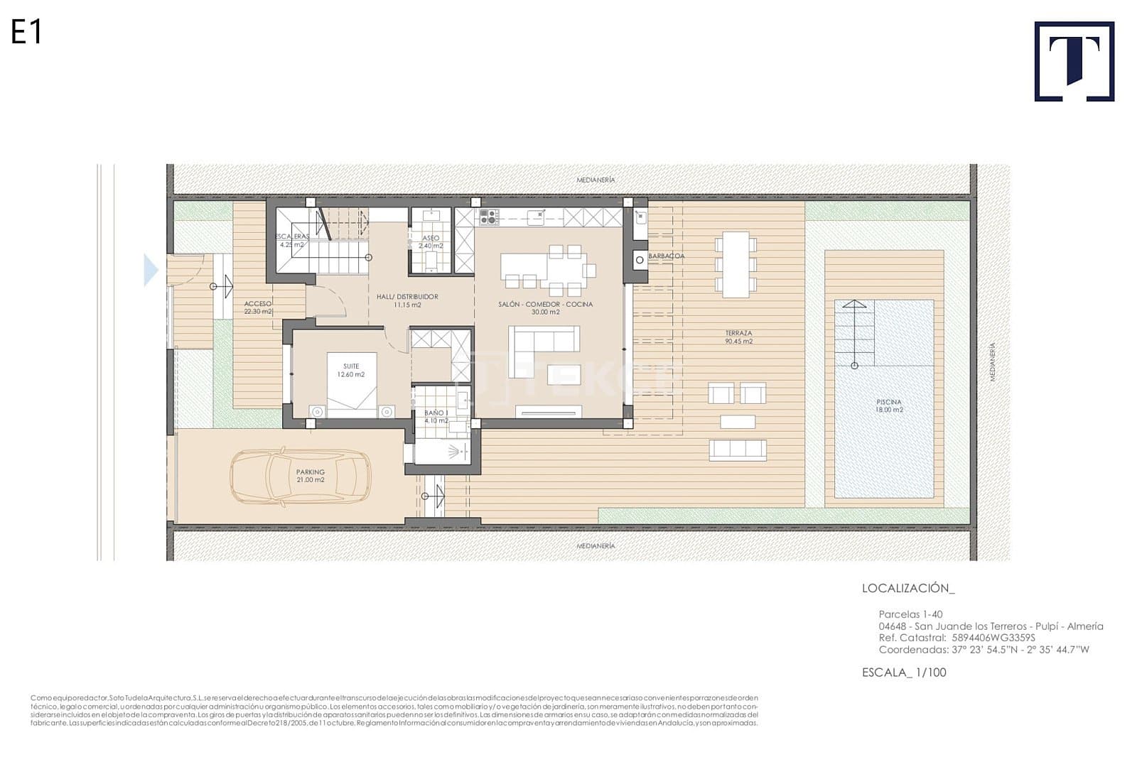 3 quarto Moradia para venda em San Juan de los Terreros com piscina - 380 000 € (Ref: 8964893)