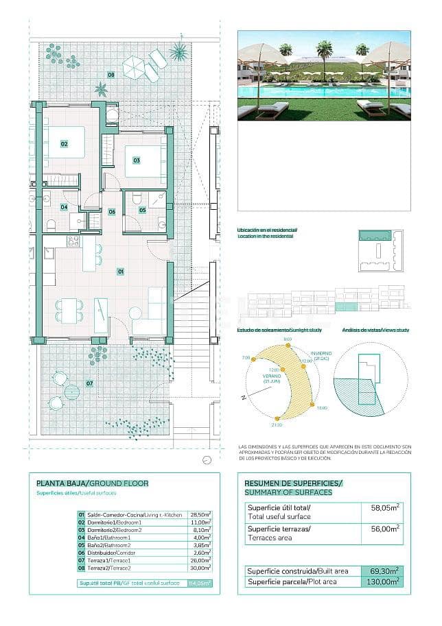 2 slaapkamer Flat te koop in Los Altos met zwembad - € 320.000 (Ref: 8964924)