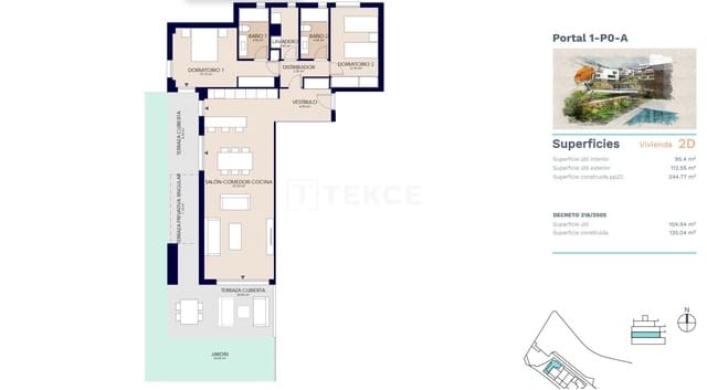 2 sovrum Lägenhet till salu i Estepona med pool - 585 000 € (Ref: 8964977)