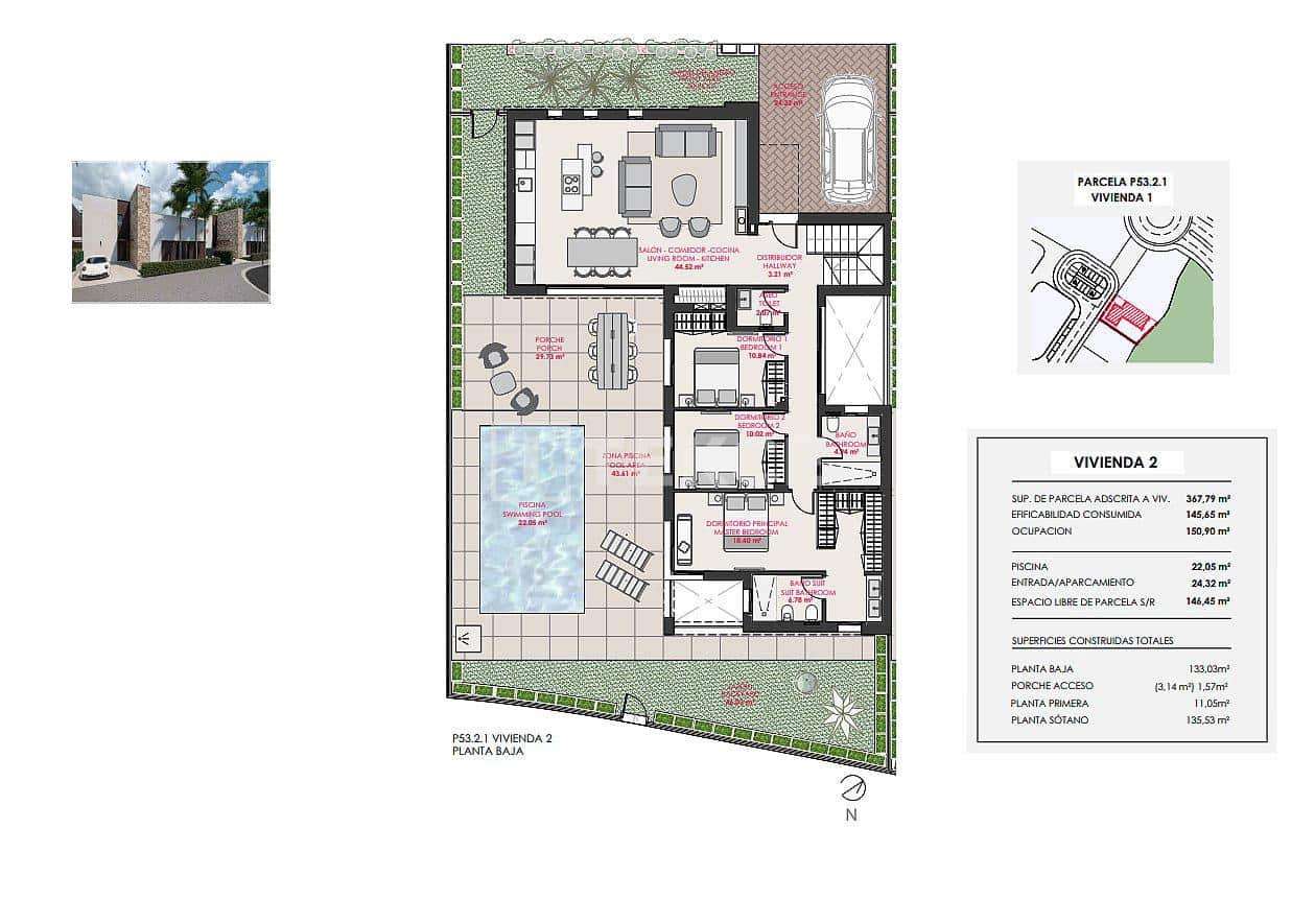 3 sypialnia Willa na sprzedaż w Los Alcazares z basenem - 790 000 € (Ref: 8965060)